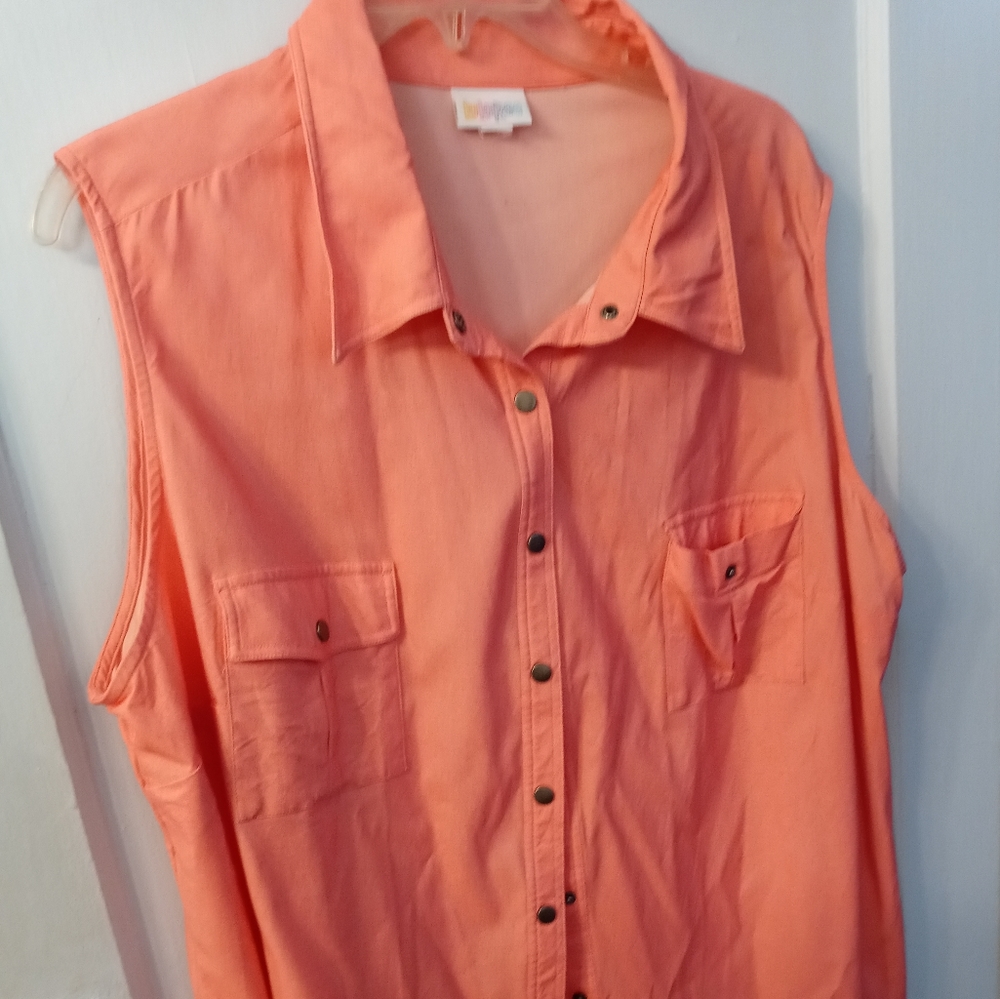 Lularoe button down sleeveless shirt